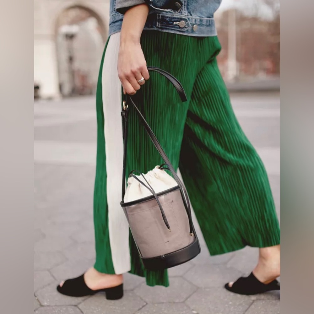 Urban Outfitters Black Plastic Canvas Drawstring Bucket Bag